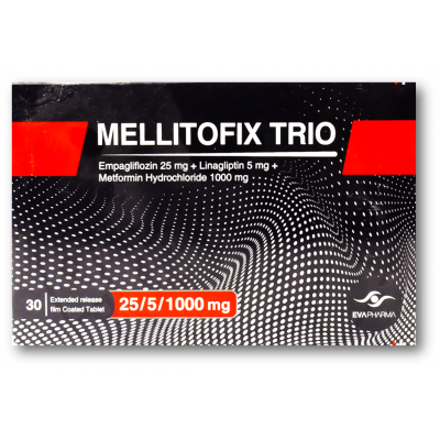 MELLITOFIX TRIO 25 / 5 / 1000 MG ( EMPAGLIFLOZIN / LINAGLIPTIN / METFORMIN ) 30 EXTENDED RELEASE FILM-COATED TABLETS